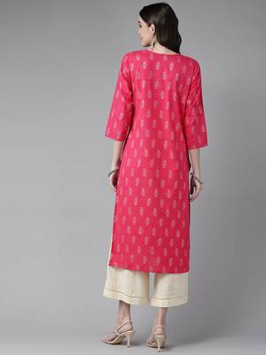 Pink printed cotton kurtas-and-kurtis 3