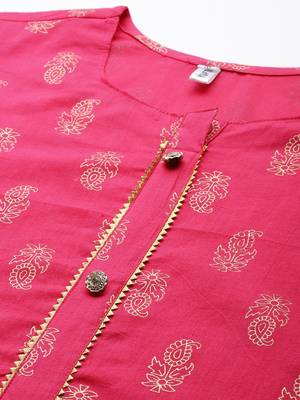 Pink printed cotton kurtas-and-kurtis 4