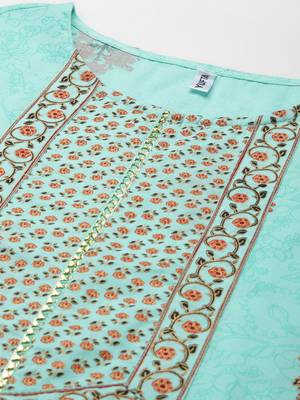 Blue embroidered cotton ethnic-kurtis 4