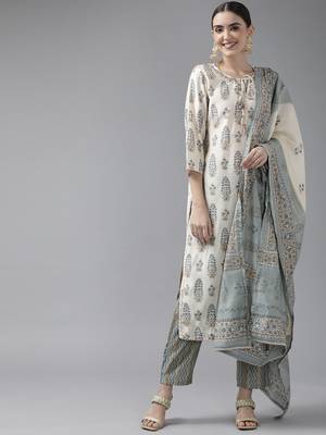 Turquoise hand woven silk ethnic-kurtis 1