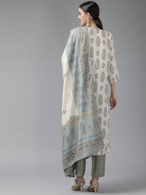 Turquoise hand woven silk ethnic-kurtis 3