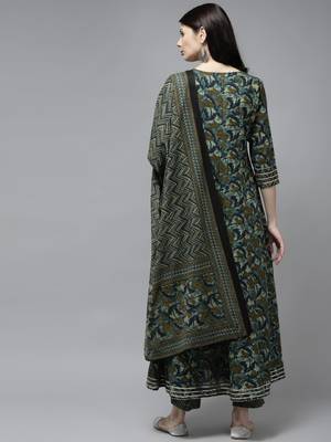 Green hand woven cotton ethnic-kurtis 3