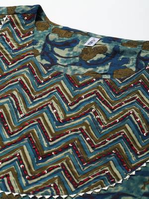 Green hand woven cotton ethnic-kurtis 4