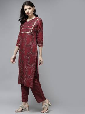 Maroon hand woven cotton ethnic-kurtis 2