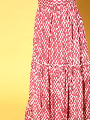 Peach printed cotton ethnic-kurtis 5