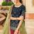 Red & Black Embroidered Thread Work Semi Stitched Lehenga & Unstitched Blouse With Dupatta