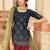 Red & Black Embroidered Thread Work Semi Stitched Lehenga & Unstitched Blouse With Dupatta