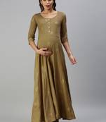 Yellow woven viscose rayon maxi-dresses