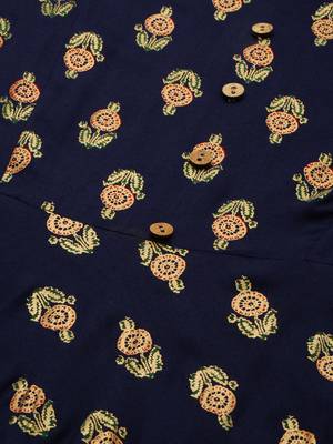 Navy-blue woven viscose rayon maxi-dresses 5