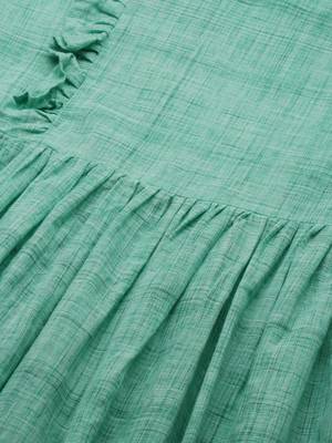 Teal woven blended cotton maxi-dresses 5