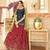 Red & Black Embroidered Thread Work Semi Stitched Lehenga & Unstitched Blouse With Dupatta