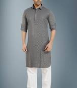 ARRUGA Grey embroidered rayon pathani-suits
