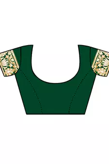 Green Woven Silk Blend Saree With Blouse