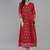 Red printed cotton long-dresses