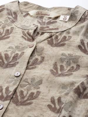 Brown printed viscose rayon tunics 2