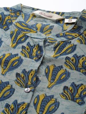 Blue printed viscose rayon tunics 2