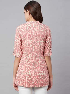 Pink printed viscose rayon tunics 4