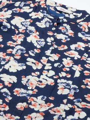 Navy-blue printed viscose rayon tunics 2