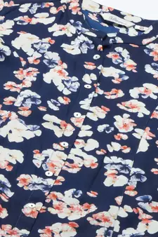 Navy-blue printed viscose rayon tunics