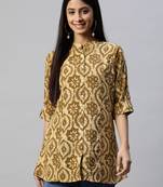 Coffee printed viscose rayon tunics