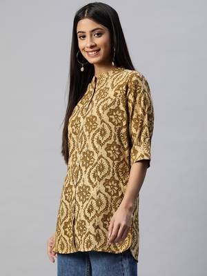 Coffee printed viscose rayon tunics 3