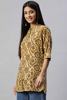 Coffee printed viscose rayon tunics