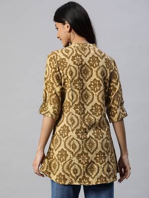 Coffee printed viscose rayon tunics 4