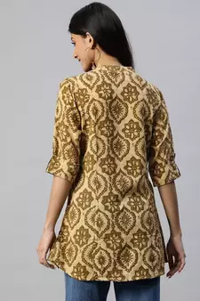 Coffee printed viscose rayon tunics