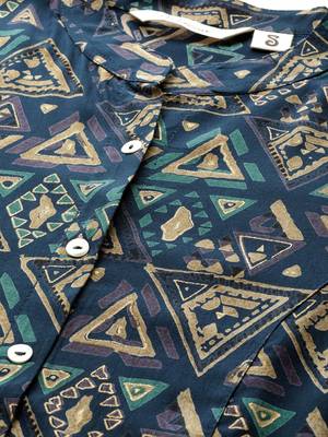 Navy-blue printed viscose rayon tunics 2