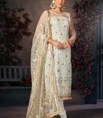 Sea Green Sequence Embroidered Churidar Suit