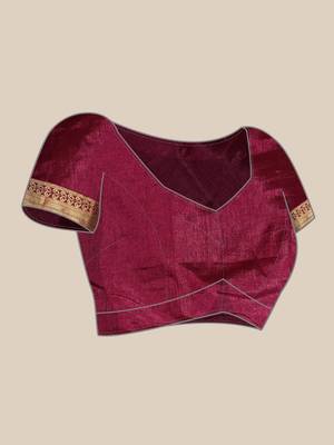 Purple Vallabhi Silk Blend Saree With Blouse Piece 5