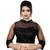 Himalay FashionBand Collar Embriodered Black Color 3/4 Sleeve Blouse For Saree