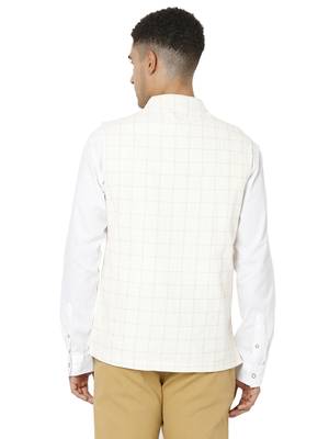 White woven cotton nehru-jacket 2