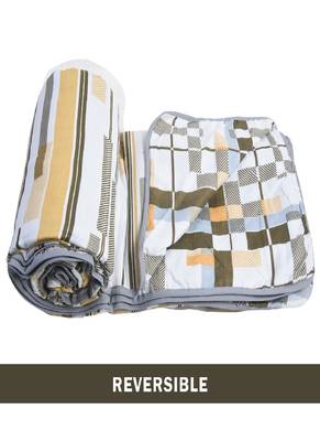 AJANTA HANDLOOM HOUSE 100% Cotton Reversible Single Dohar | Comforter for AC Brown Grey 2