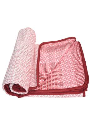AJANTA HANDLOOM HOUSE 100% Cotton Reversible Single Dohar | Comforter for AC Pink Maroon 4