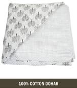 AJANTA HANDLOOM HOUSE 100% Cotton Reversible Single Dohar Grey | Comforter for AC