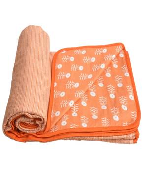 AJANTA HANDLOOM HOUSE 100% Cotton Reversible Single Dohar Orange | Comforter for AC 4