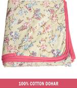 AJANTA HANDLOOM HOUSE 100% Cotton Reversible Single Dohar | Comforter for AC Beige Pink