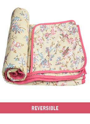 AJANTA HANDLOOM HOUSE 100% Cotton Reversible Single Dohar | Comforter for AC Beige Pink 2
