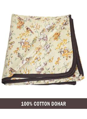 AJANTA HANDLOOM HOUSE 100% Cotton Reversible Single Dohar | Comforter for AC Beige Brown 1