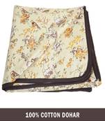 AJANTA HANDLOOM HOUSE 100% Cotton Reversible Single Dohar | Comforter for AC Beige Brown
