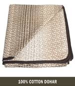 AJANTA HANDLOOM HOUSE 100% Cotton Reversible Single Dohar | Comforter for AC  Brown Cream