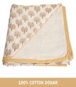 AJANTA HANDLOOM HOUSE 100% Cotton Reversible Single Dohar | Comforter for AC Beige Cream