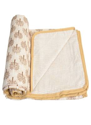 AJANTA HANDLOOM HOUSE 100% Cotton Reversible Single Dohar | Comforter for AC Beige Cream 4
