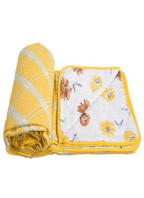 AJANTA HANDLOOM HOUSE 100% Cotton Reversible Single Dohar Yellow| Comforter for AC 4