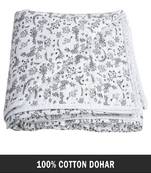 AJANTA HANDLOOM HOUSE 100% Cotton Reversible Single Dohar | Comforter for AC Grey White