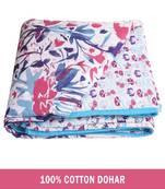 AJANTA HANDLOOM HOUSE 100% Cotton Reversible Single Dohar | Comforter for AC  Pink Blue