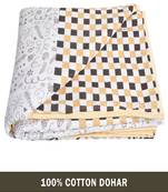 AJANTA HANDLOOM HOUSE 100% Cotton Reversible Single Dohar | Comforter for AC Brown White