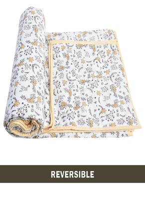 AJANTA HANDLOOM HOUSE 100% Cotton Reversible Single Dohar | Comforter for AC Brown White 2