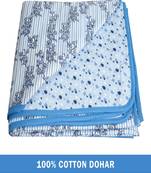 AJANTA HANDLOOM HOUSE 100% Cotton Reversible Single Dohar | Comforter for AC  Blue White Dots